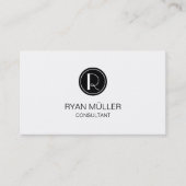 Professioneel Verfijnd Chic Plain en Monogram Visitekaartje (Voorkant)