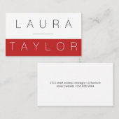 Professioneel verfijnd rood wit visitekaartje (Voorkant / Achterkant)