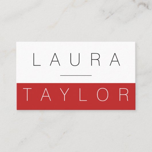 Professioneel verfijnd rood wit visitekaartje (Voorkant)