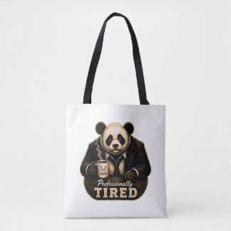 Professioneel Vermoeide Panda Coffieliefhebber Draagtas