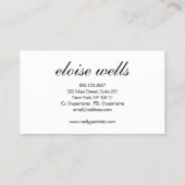 Professioneel vet script zwart en wit visitekaartje (Achterkant)