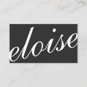 Professioneel vet script zwart en wit visitekaartje (Voorkant)