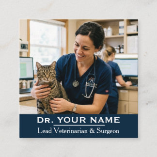 Professioneel veterinair aangepaste foto vierkante visitekaartje