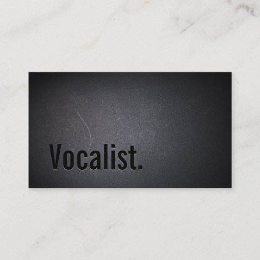 Professioneel viocalistisch minimalistisch zwart visitekaartje (Voorkant)