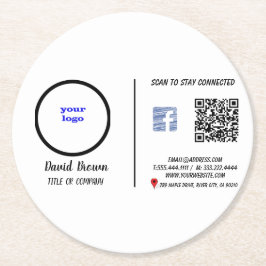 Professioneel Visitekaartje met een Modern en Inno Ronde Kartonnen Onderzetter