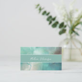 Professioneel Visitekaartje met pastel-toned marme (Staand voorkant)