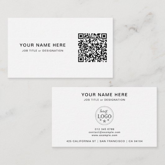 Professioneel Visitekaartje met QR-code & Logo (Voorkant / Achterkant)