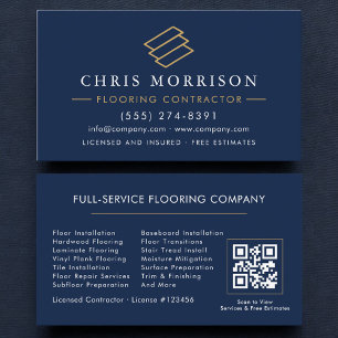 Professioneel Vloerbediening Service QR Code Visitekaartje