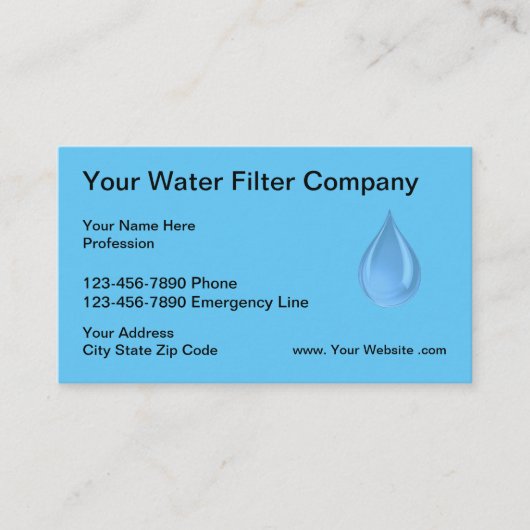 Professioneel waterfilter visitekaartje (Voorkant)