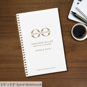 Professioneel Wit Custom Logo Notitieboek