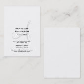 Professioneel Wit Grijs Monogram Gewoon Visitekaartje (Voorkant / Achterkant)