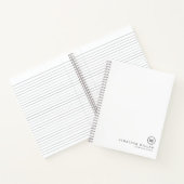 Professioneel wit grijs monogram notitieboek (Binnen)