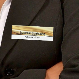 Professioneel Wit & Luxe Gouden Lint Custom Naambadge