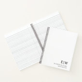 Professioneel Wit Monogram Beginletter Zakelijk Notitieboek (Binnen)