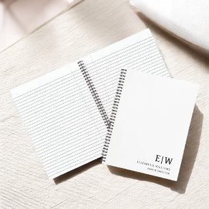 Professioneel Witte Zakelijke Monogram Beginletter Notitieboek