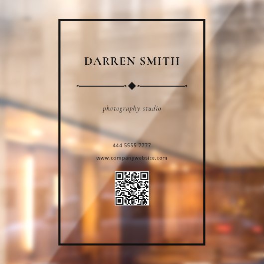 Professioneel Zakelijk Kantoor Naam Frame QR code Raamsticker (Vel 2)