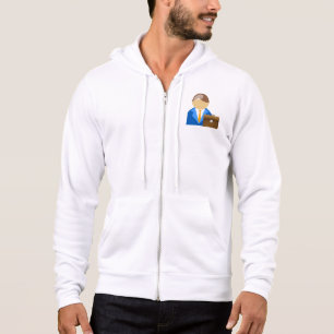 Professioneel zakenman-icoon met aktetas hoodie