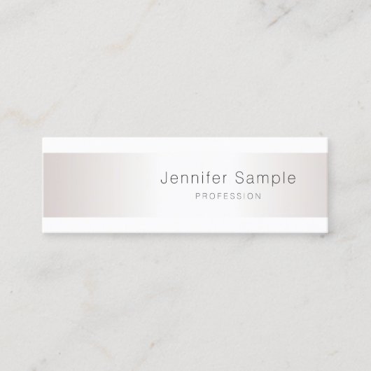 Professioneel, zilveren vormig design mini visitekaartje (Voorkant)