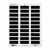 Professioneel Zwart Elegant Modern Uniek Etiket (Full Sheet)