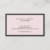 Professioneel zwart en roze Visitekaartje (Achterkant)