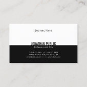 Professioneel, zwart en wit, eenvoudig visitekaartje (Achterkant)
