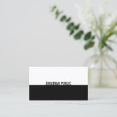 Professioneel, zwart en wit, eenvoudig visitekaartje (Staand voorkant)