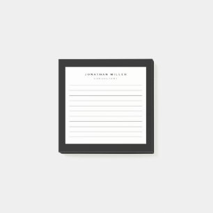Professioneel, zwart en wit   Naam 3x3 Post-it® Notes