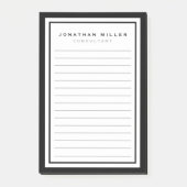 Professioneel, zwart en wit | Naam Post-it® Notes (Voorkant)