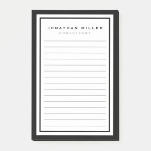 Professioneel, zwart en wit   Naam Post-it® Notes