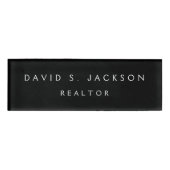 Professioneel Zwart Modern Bedrijf Naambadge (Voorkant)