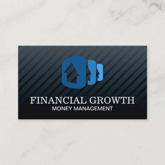 Professioneel Zwart Modern | Gestapelde huizen Visitekaartje (Voorkant)