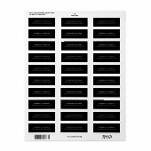 Professioneel zwart, modern, legant minimalistisch etiket (Full Sheet)