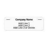 Professioneel zwart-wit Basic retouradres Etiket (Voorkant)