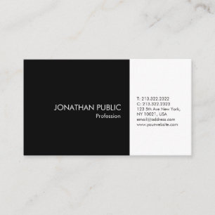 Professioneel zwart wit elegant artistiek vlak visitekaartje