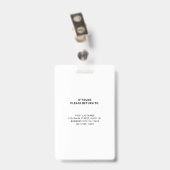 Professioneel zwart-wit groot bedrijfslogo badge (Achterkant met clip)