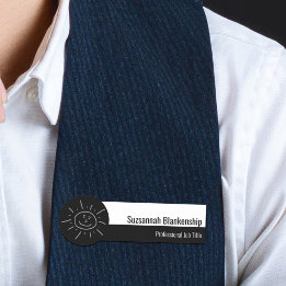 Professioneel zwart-wit Hallo script Naamplaatje