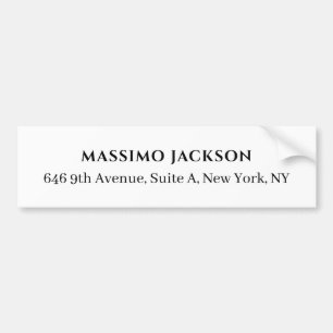 Professioneel zwart-wit modern minimalistisch naam bumpersticker