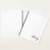 Professioneel zwart-wit monogram Eenvoudige naam Planner (Display)