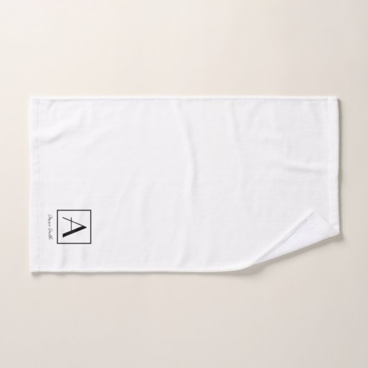 Professioneel Zwart & Wit Monogram Initiaal Script Bad Handdoek (Handdoek)