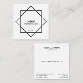 Professioneel zwart-wit monogram Visitekaartje (Voorkant / Achterkant)