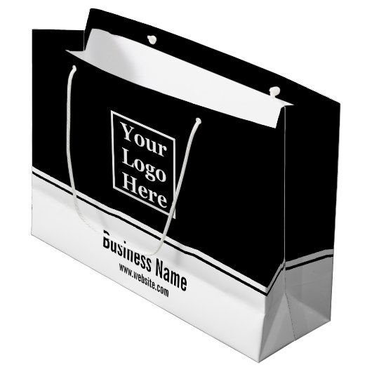 Professioneel zwart-wit, uw Logo hier Groot Cadeauzakje (Voorkant Gekanteld)