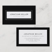 Professioneel zwart-witminimalistisch Lijst Visitekaartje (Voorkant / Achterkant)