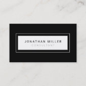 Professioneel zwart-witminimalistisch Lijst Visitekaartje (Voorkant)