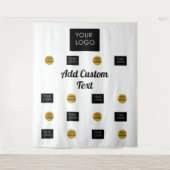 Professionele 2 aangepaste zakelijke Logo-achtergr Wandkleed (Voorkant)