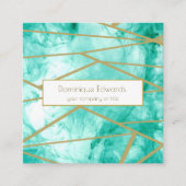 Professionele aangepaste Aqua Blue-Waterverf Vierkante Visitekaartje (Voorkant)