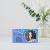 Professionele aangepaste blauwfoto-QR-code op acht Visitekaartje (Staand voorkant)