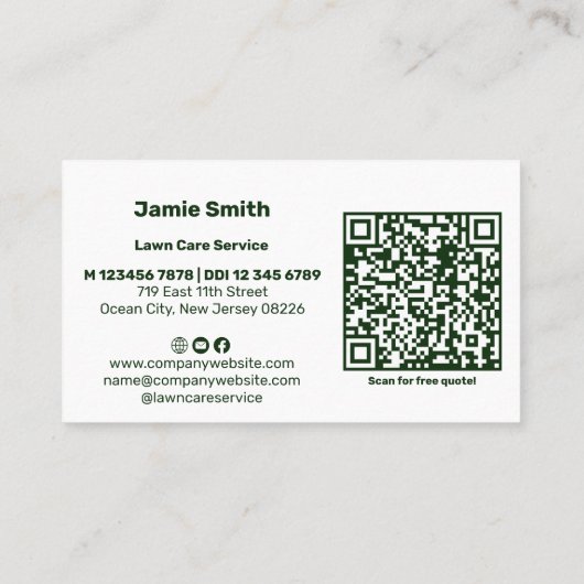 Professionele Aangepaste Foto met QR Code Landscap Visitekaartje (Achterkant)