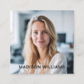 Professionele Aangepaste Foto QR Sociale Media Vierkante Visitekaartje (Voorkant)