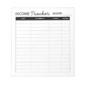 Professionele aangepaste inkomstentracker voor bed notitieblok (Voorkant)