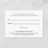 Professionele aangepaste Logo | Eenvoudig cadeaubo Kortingskaartje (Achterkant)